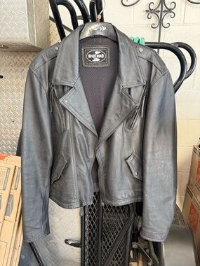 River Road Women's Black Leather Biker Jacket